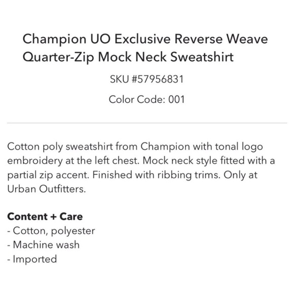Champion UO Exclusive Quarter-Zip Mock Neck Sweatshirt sz medium baggy fit! - Picture 5 of 12